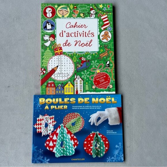 FRENCH ~ Set of 2 ~ Christmas Activity Craft Books - Picture 1 of 13